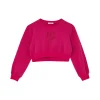 Felpa con logo ricamato fucsia