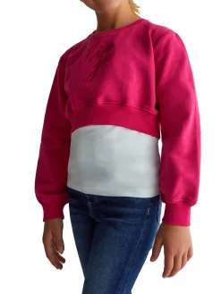 Felpa con logo ricamato fucsia