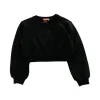 Felpa con logo ricamato nero