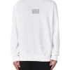 Felpa con logo stencli sul petto bianco
