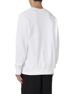 Felpa con logo stencli sul petto bianco