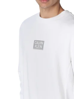 Felpa con logo stencli sul petto bianco