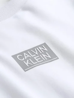 Felpa con logo stencli sul petto bianco