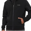 Felpa con zip e cappuccio micro logo nero