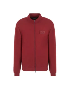 Felpa con zip modal box logo sul petto bordeaux