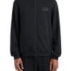 Felpa con zip modal box logo sul petto nero