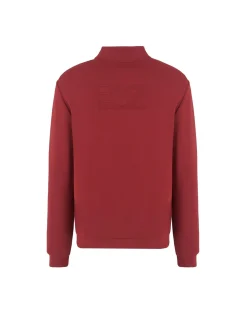 Felpa con zip modal box logo sul petto bordeaux