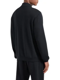 Felpa con zip modal box logo sul petto nero