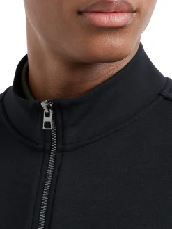 Felpa con zip modal box logo sul petto nero