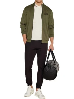 Felpa con zip modal box logo sul petto verde