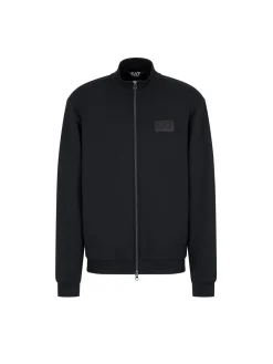 Felpa con zip modal box logo sul petto nero