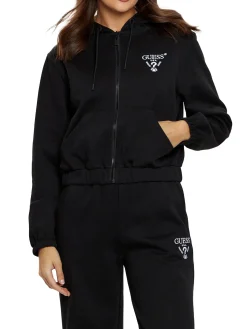 Felpa crop con cappuccio Eden nero