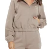 Felpa crop con cappuccio Eden grigio
