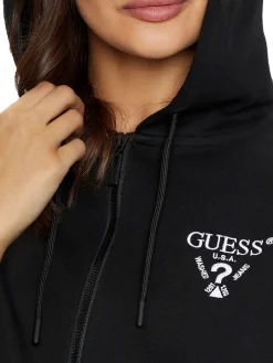 Felpa crop con cappuccio Eden nero