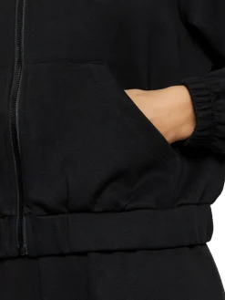 Felpa crop con cappuccio Eden nero