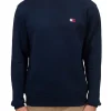 Felpa girocollo badge blu