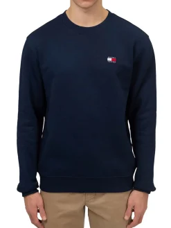 Felpa girocollo badge blu