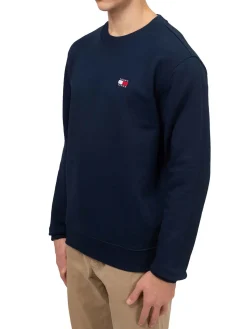 Felpa girocollo badge blu