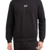 Felpa girocollo basic con logo sul petto nero