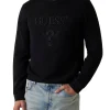 Felpa girocollo beau con logo ricamato nero