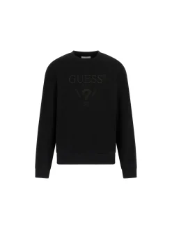 Felpa girocollo beau con logo ricamato nero