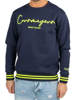 Felpa girocollo Courmayeur blu
