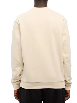 Felpa girocollo Emporio Armani con logo sul colletto panna