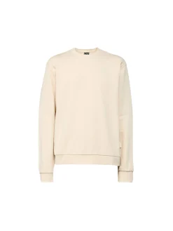 Felpa girocollo Emporio Armani con logo sul colletto panna
