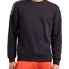 Felpa girocollo jersey con stampa logo sulla spalla nero