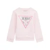 Felpa girocollo logo triangolo con paillettes rosa
