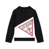 Felpa girocollo patch logo triangolo nero