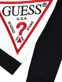 Felpa girocollo patch logo triangolo nero