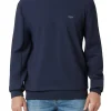 Felpa girocollo tessuto tecnico stretch blu