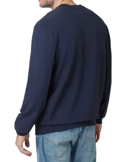 Felpa girocollo tessuto tecnico stretch blu