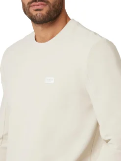Felpa girocollo tessuto tecnico stretch beige