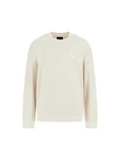 Felpa girocollo tessuto tecnico stretch beige