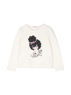Felpa in cotone ricamo doll burro