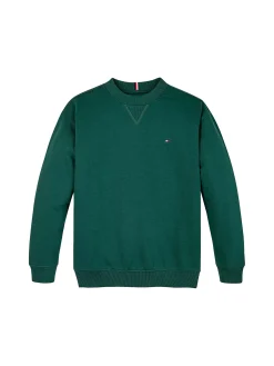 Felpa Kids con bandierina ricamata verde