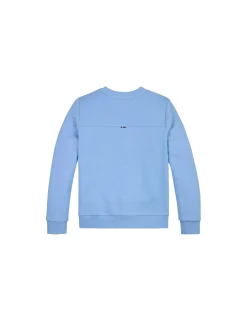 Felpa Kids girocollo logo frontale embroidery celeste