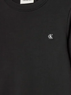 Felpa kids mini logo monogram badge nero