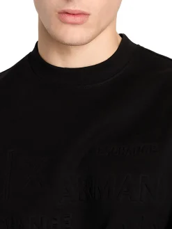 Felpa logo tono su tono nero