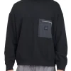 Felpa manica lunga pocket con zip nero