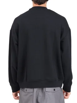Felpa manica lunga pocket con zip nero