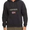 Felpa mezza zip con cappuccio burgee hzh 2,0 nero