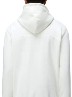 Felpa mezza zip con cappuccio b-badge bianco