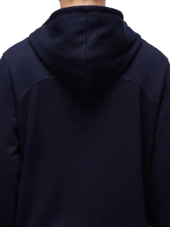 Felpa mezza zip con cappuccio b-badge blu