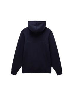 Felpa mezza zip con cappuccio b-badge blu