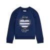 Felpa neonata ricamo chic style blu