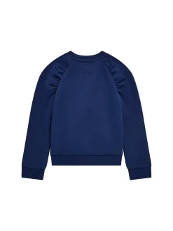 Felpa neonata ricamo chic style blu