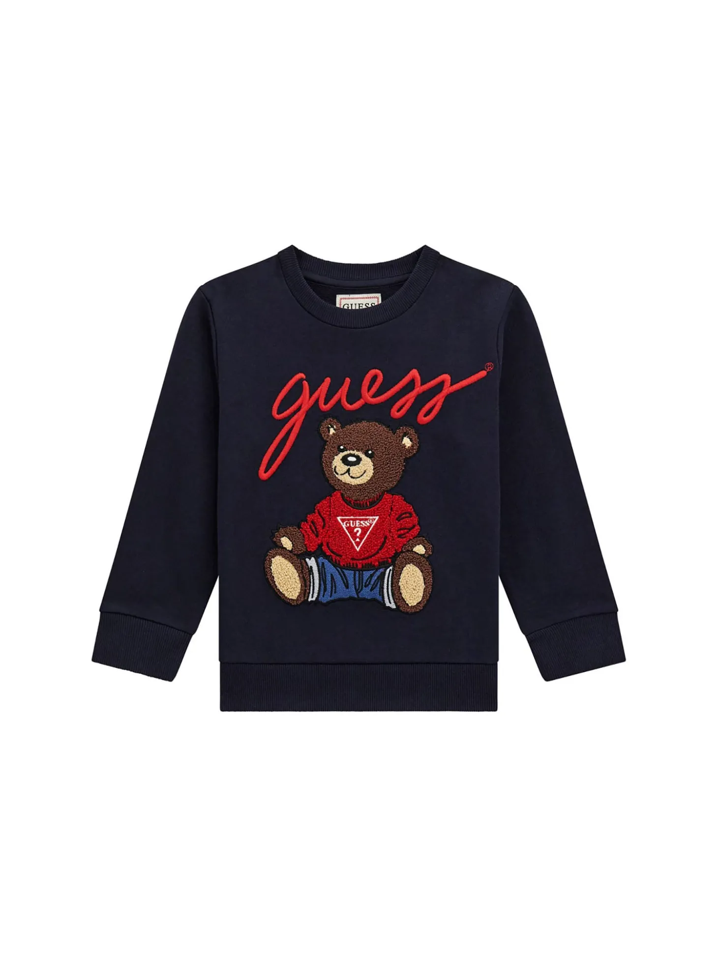 Felpa neonato con ricamo teddy blu